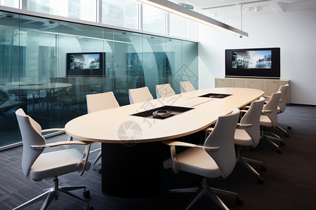 会议室对称的桌子背景图片