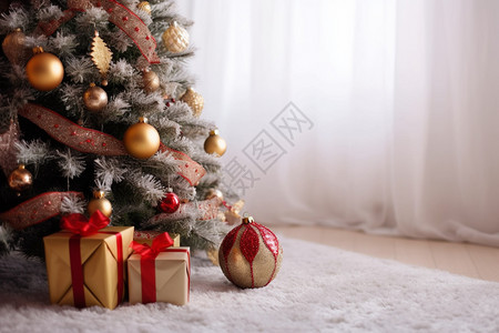 地毯上的圣诞树图片
