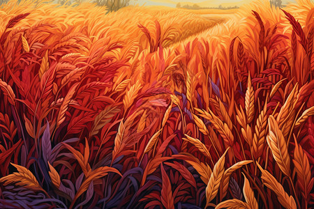 彩色的麦子图片