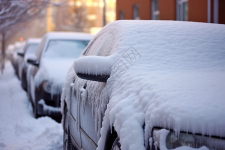 下雪时汽车图片