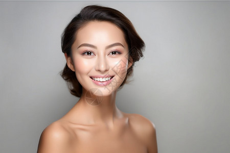 面部皮肤护理亚洲女人面部皮肤管理背景