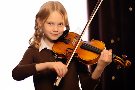 拉小提琴的孩子图片