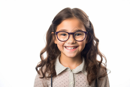 儿童肖像戴眼镜的开朗儿童背景