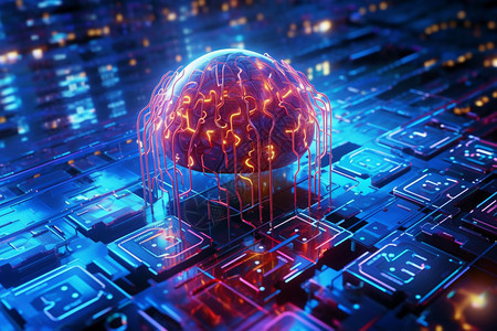 大脑芯片的复杂电路图片