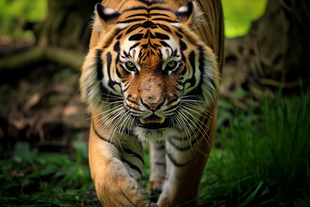 夏天森林中的老虎图片
