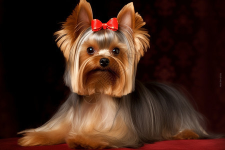 美丽的约克夏宠物犬背景图片