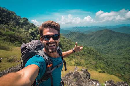 登山的男子图片