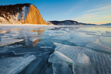 冻结的贝加尔湖图片