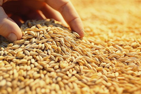 成熟的小麦籽粒高清图片
