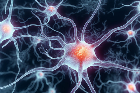 3D具有抗体的神经细胞图片
