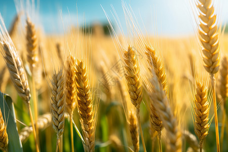 夏季农场中的小麦作物图片