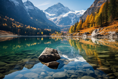 阿尔卑斯山下的美丽景观图片