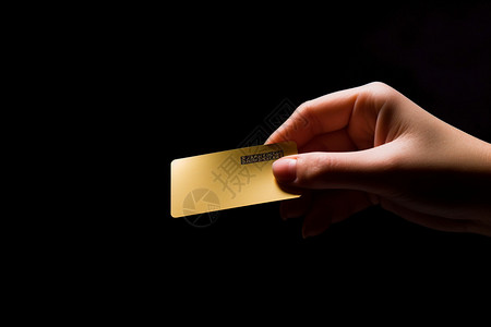 无卡支付信用卡在手特写背景