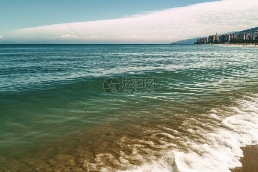 海浪美丽的自然背景图片