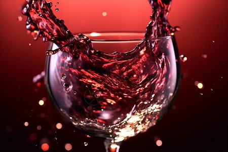 液滴和漩涡的红酒图片