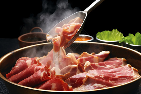 火锅涮牛肉图片