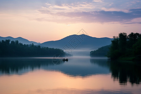 远山湖泊图片