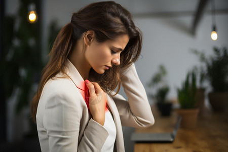 肩部疼痛的女人背景图片