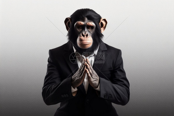 猿猴装扮的商人图片