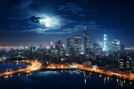 城市金融中心夜景图片