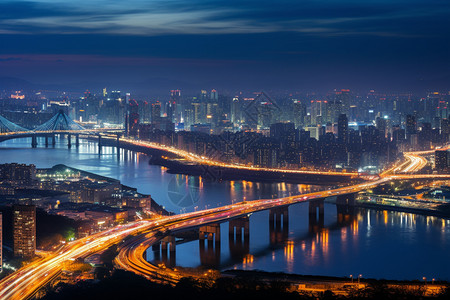 大都市夜景背景图片