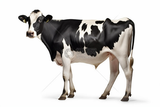 白色背景上的奶牛图片