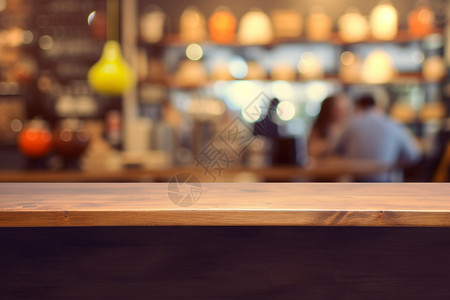 咖啡厅产品展示木桌背景图片