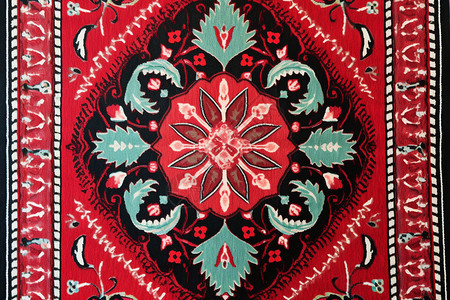 彩色羊毛手工制地毯图片