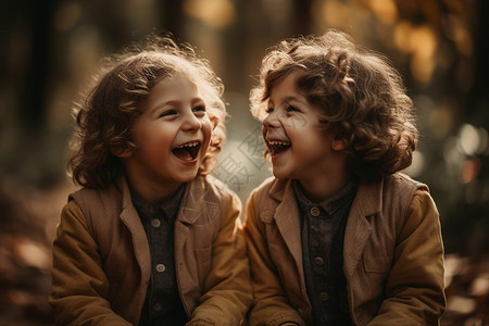 开心的双胞胎姐妹图片