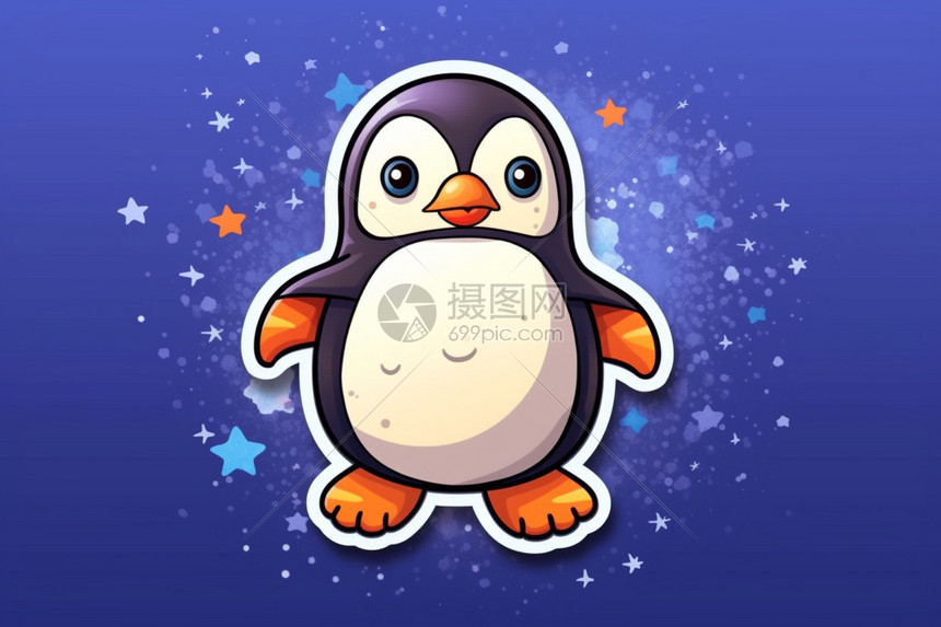 卡通企鹅背景插画图片下载-正版图片600361285-摄图网