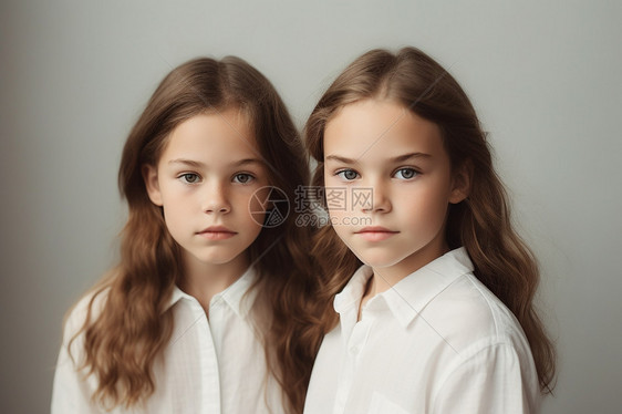 朴素的双胞胎姐妹图片