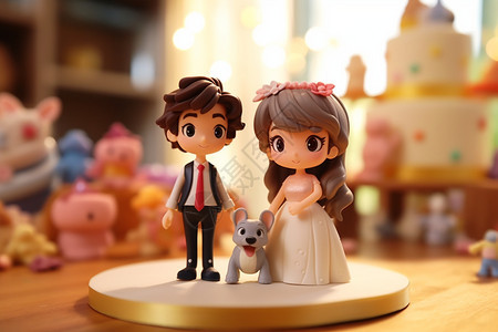 卡通婚礼3D模型背景图片