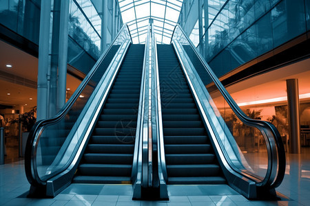 大型商场的自动扶梯图片