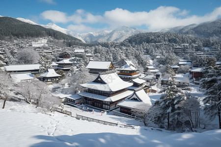 冬季户外的雪景图片