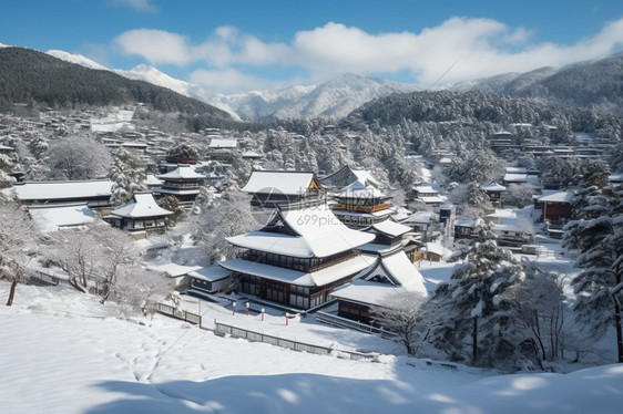 冬季户外的雪景图片