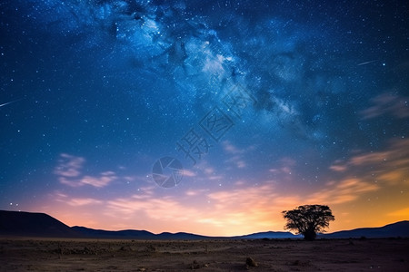 傍晚的风景宇宙地平线高清图片