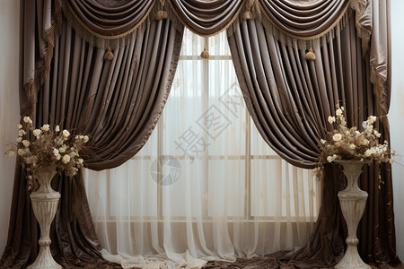 欧式风格窗帘背景图片