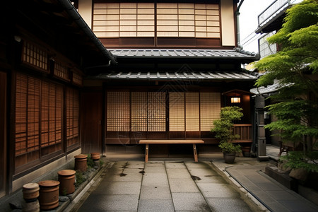 洱海客栈日本传统建筑背景