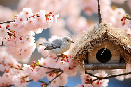 春天枝头的小鸟图片