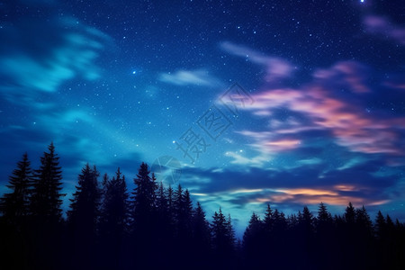 夜晚神秘的天空图片