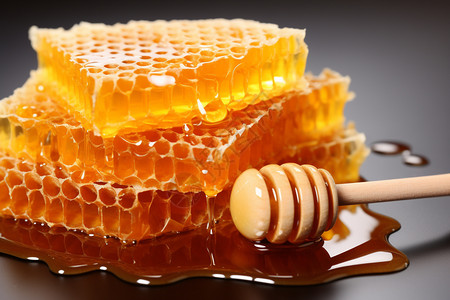 美味的蜂蜜蜂胶含糖的高清图片
