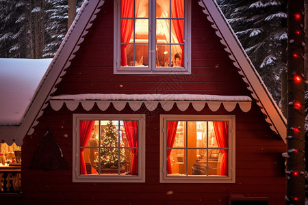 乡村圣诞节小屋图片