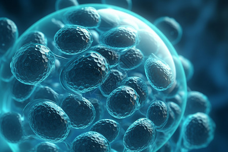 蓝色医学细胞胚胎背景图片