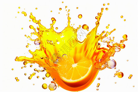 飞溅的橙子果汁图片