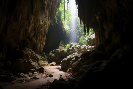 地下的岩石洞穴图片
