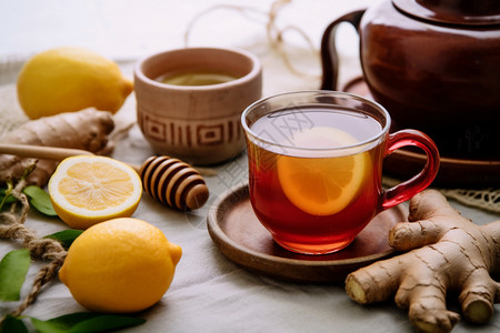 健康的柠檬蜂蜜茶图片