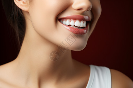 女人健康的牙齿背景图片