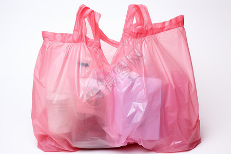 粉红色的垃圾塑料袋图片