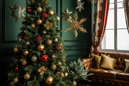 室内家居的圣诞节装饰图片