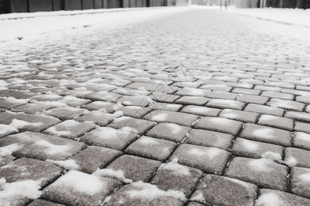 下完雪后的街道背景图片